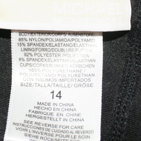 MICHAEL MICHAEL KORS Swimsuit One Piece Cut Out Sexy Resort Black Plus Size 14 - Picture 6 of 12